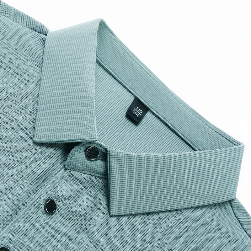 2024 Men's New Printed Business Casual Short sleeved POLO Shirt Fashion Short sleeved Comfortable and Breathable Top - Tasawoq