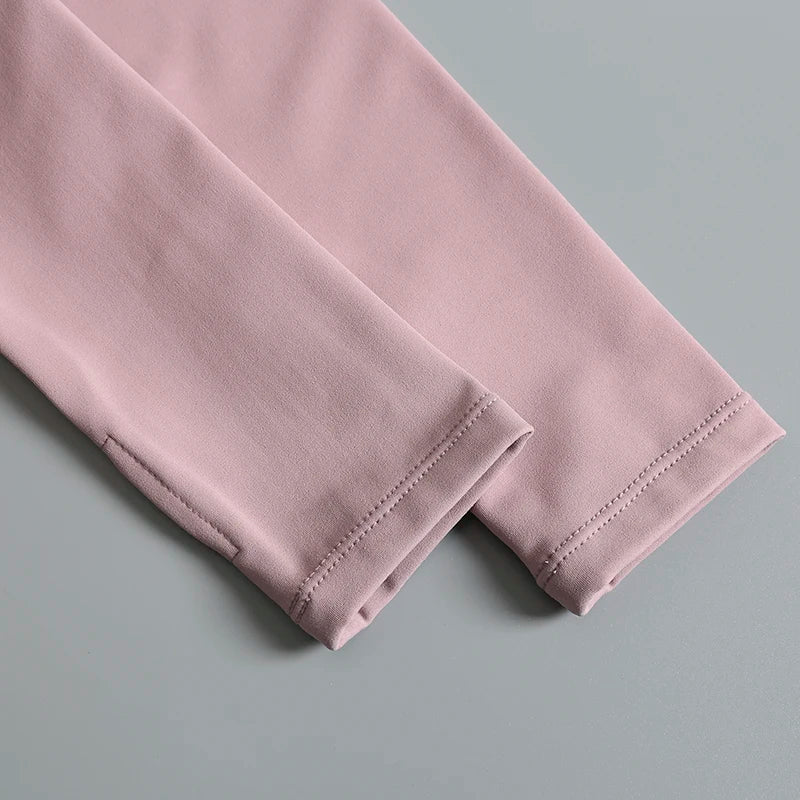 New yoga wear ladies coat round high elastic loose exercise yoga fitness long sleeve stand-up collar yoga tops - Tasawoq