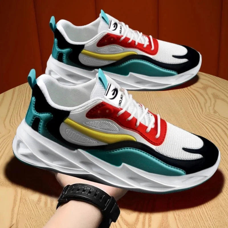 New Trendy Men's Sports Shoes Cushion Running Sneakers Outdoor Leisure Walking Jogging Trainers Soft Sole Breathable Footwear - Tasawoq