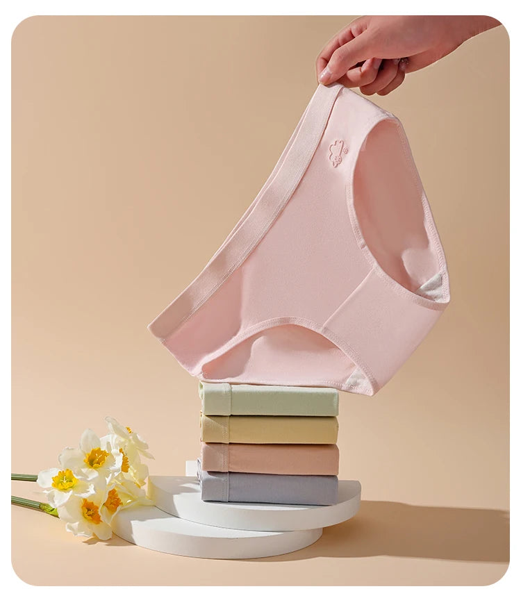 7Pcs Week Pants Cotton Women Panties Breathable Solid Underwear Cute Girls Briefs Soft Underpants Sexy Low Waist Female Lingerie - Tasawoq