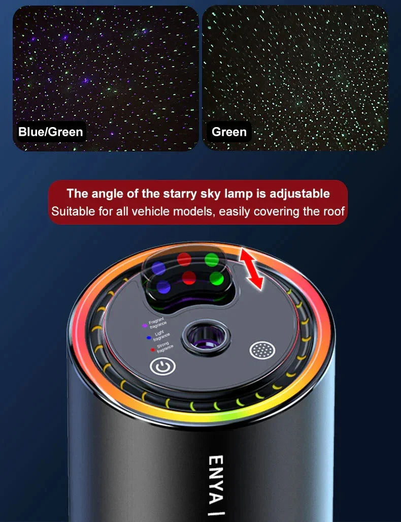 3-Color Starry Sky Top Car Aromatherapy Intelligent Spray Automatic Air Fragrance Sprayer Car Perfume Diffuser Suitable for Baby