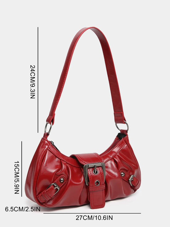 2024 spring hot selling Maillard style retro style small bag spicy girl Y2K wasteland style vintage leather shoulder armpit bag - Tasawoq