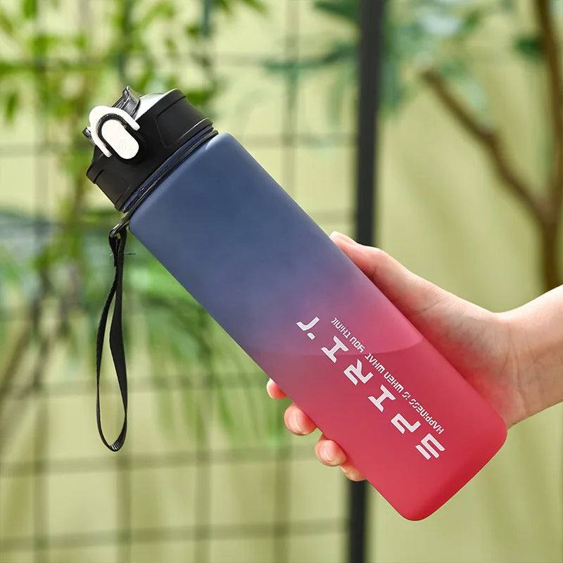 1PCS 800ML Large Capacity Sports Water Bottle Leak Proof Colorful Plastic Cup Drinking Outdoor Travel Portable Gym Fitness Jugs - Tasawoq