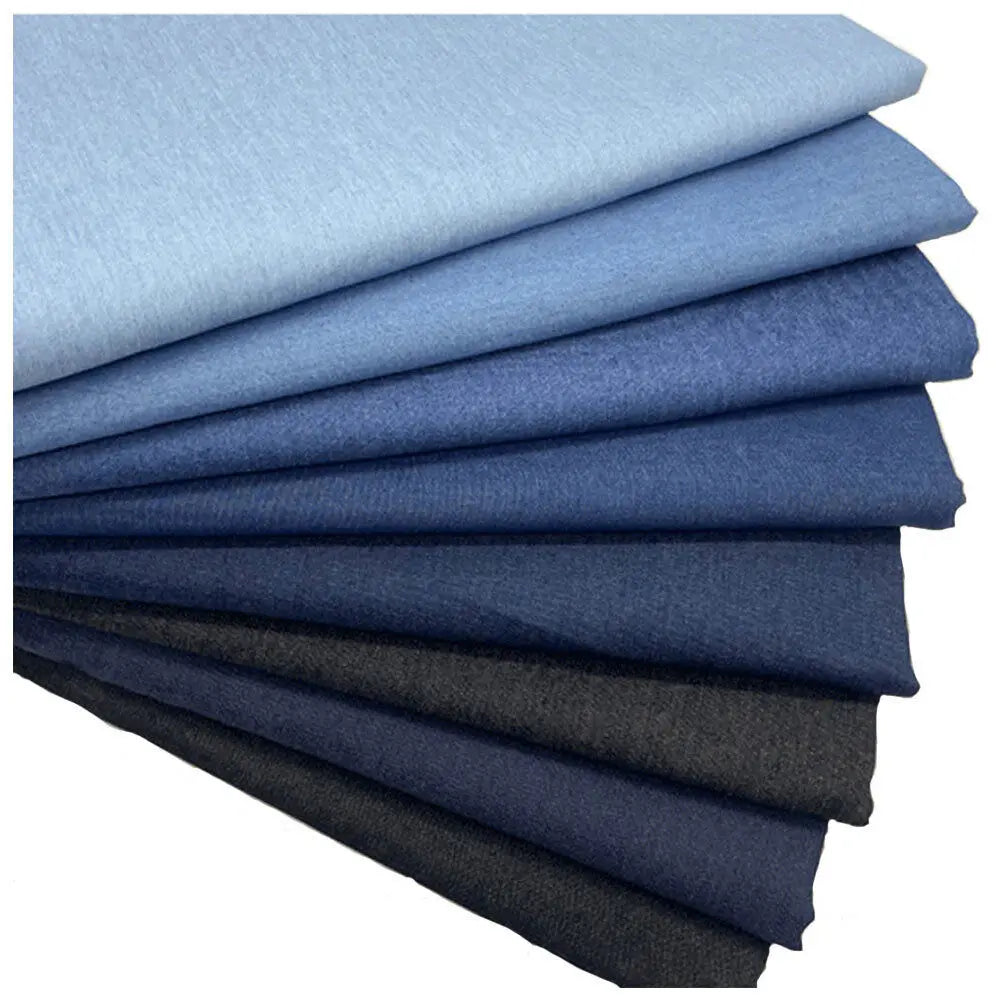 Vintage Cotton Blue Denim Fabric Light Thin Soft Cloth for DIY Dolls Clothing Jeans Dress Bag Cap Apron Crafts Manual Material - Tasawoq