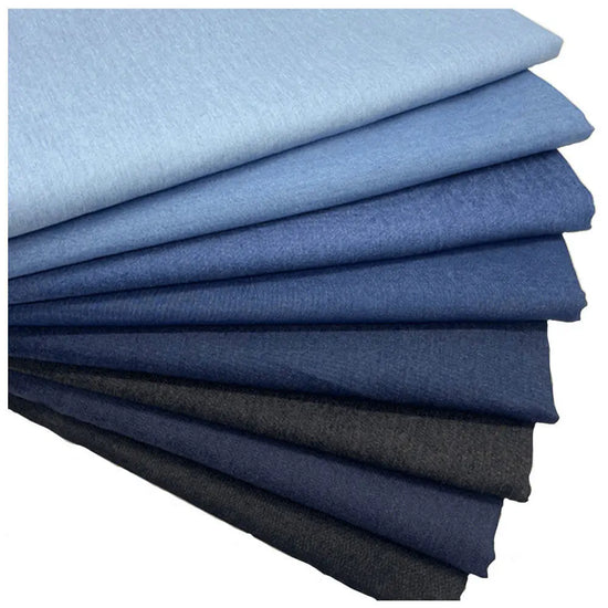 Vintage Cotton Blue Denim Fabric Light Thin Soft Cloth for DIY Dolls Clothing Jeans Dress Bag Cap Apron Crafts Manual Material - Tasawoq