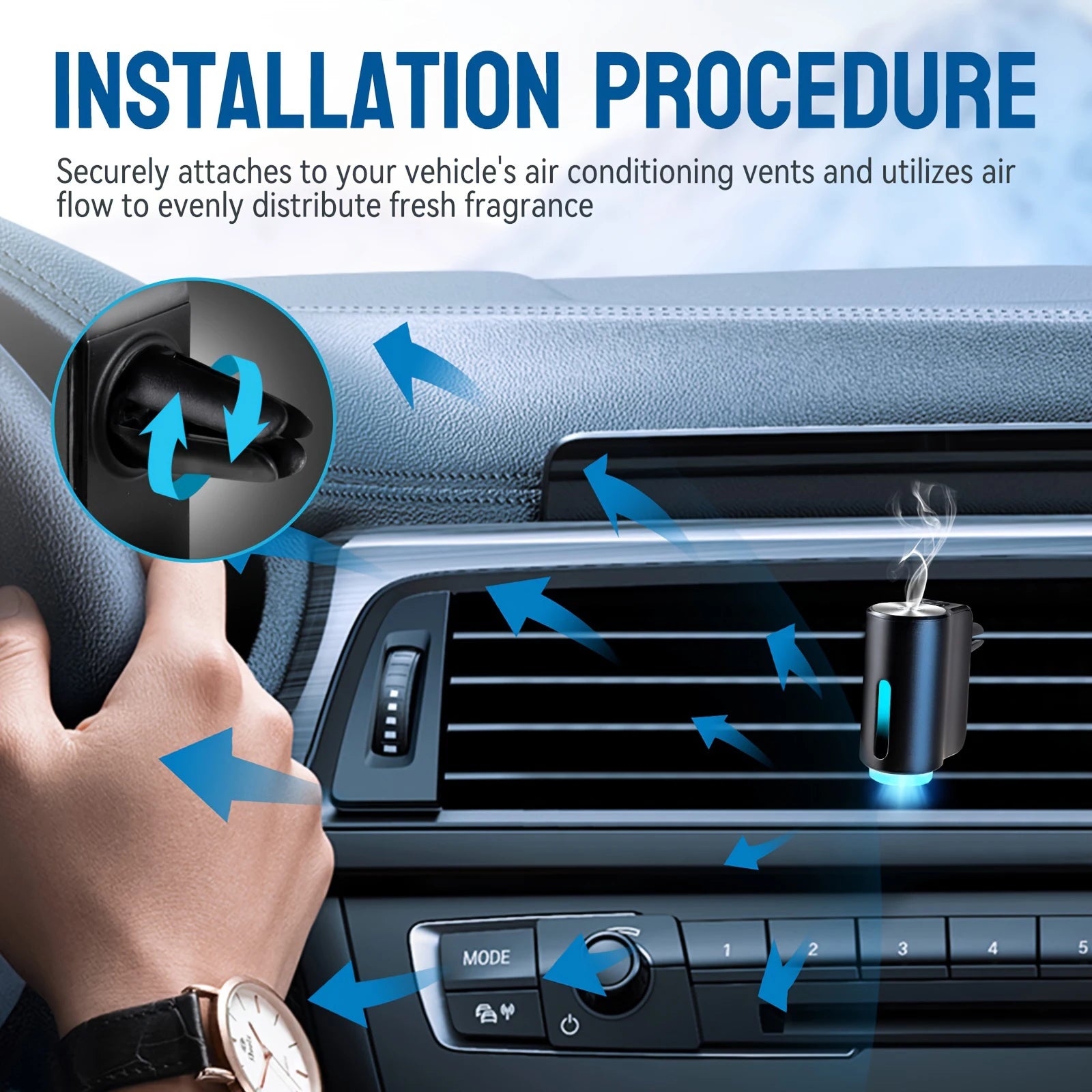 Car Air Freshener Electric Auto Aroma Diffuser Car Air Vent Essential Oil Mist Humidifier Fragrance Diffuser Aromatherapy