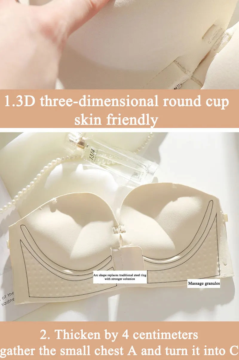 FINETOO Front Closure Sexy Push Up Bra Women Invisible Bras Underwear Lingerie For Female Brassiere Strapless Seamless Bralette - Tasawoq