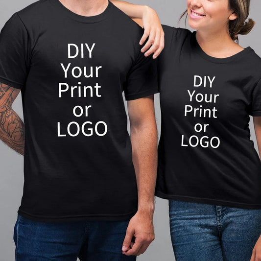 Custom T shirt Women Men Customised Printed 100% Cotton Short Sleeve Your Logo Photo Brand Text Tee Personalize Graphic Clothing - Tasawoq