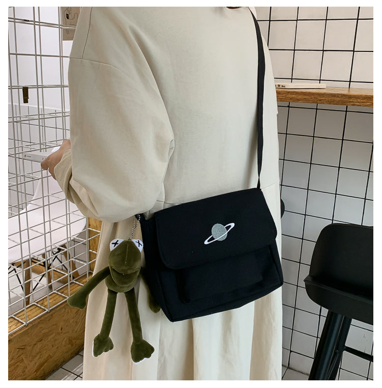 Casual Collage Student Messenger Bag Women Small Bag Canvas Shoulder Bag For Women Print Crossbody Bags Bolsas Sac - Tasawoq