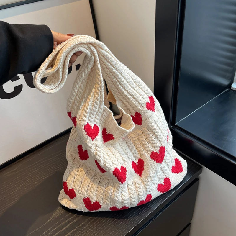 Summer Casual Woven Designer Knitted Handbags Female Shopper Totes Large Capacity Women's Shoulder Bag - Tasawoq