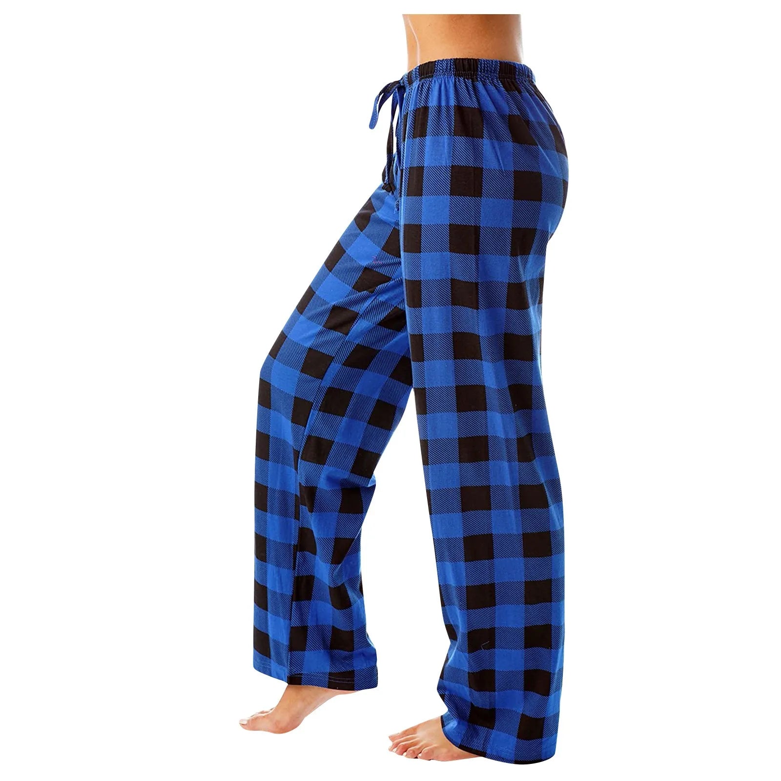 Women Christmas Pajama pants Autumn Winter Plaid Printed Pants Fashion Casual Wide Leg Pants Clothing Streetwear - Tasawoq