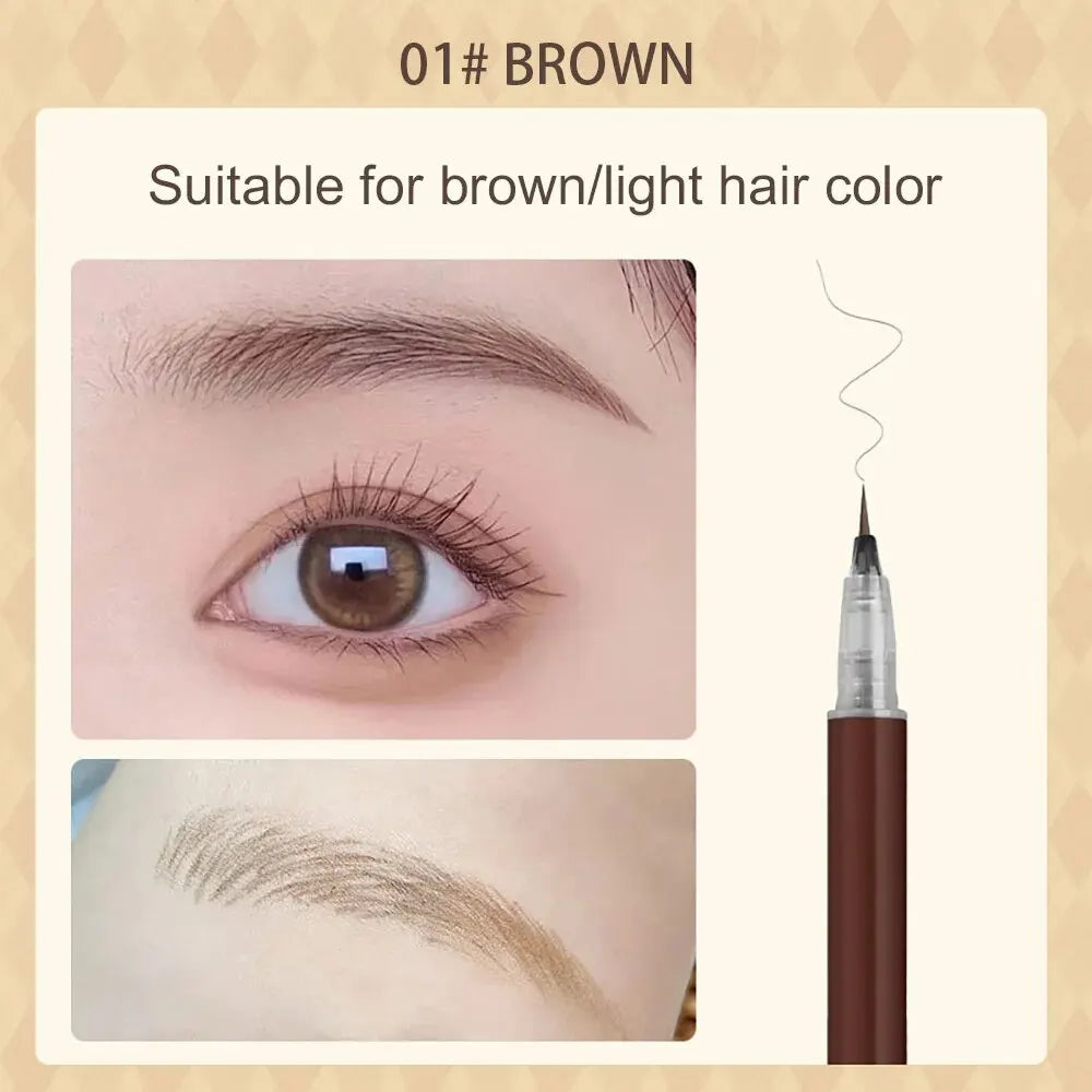 0.01mm Ultra Fine Liquid Eyebrow Pen Waterproof Natural Color Not Smudge Eyebrow BIYA Makeup Pencil - Tasawoq
