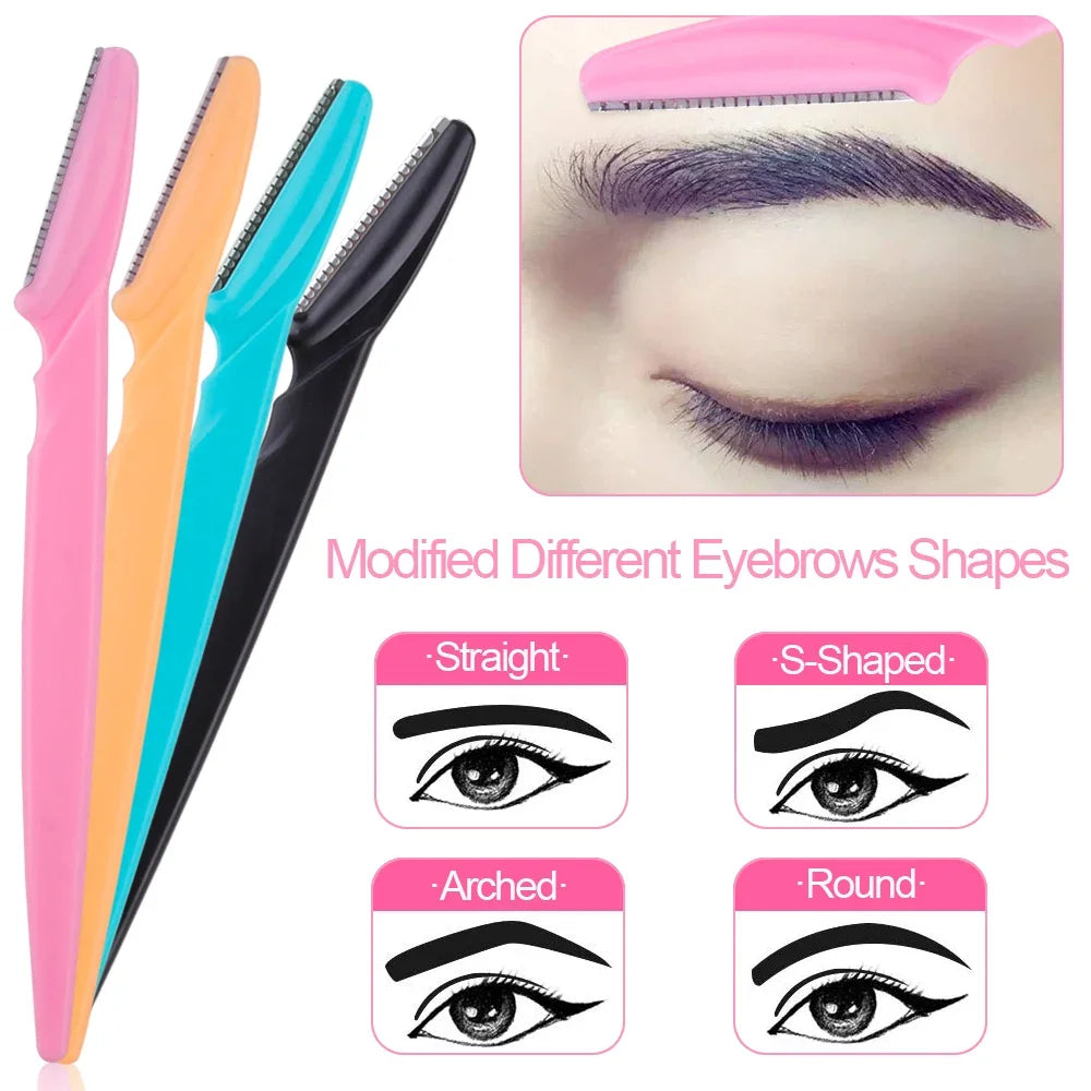 3/4/10Pcs Eyebrow Trimmer Face Blade Shaver Portable Eye Brow Epilation Hair Removal Safety Eyebrow Cutting Woman Makeup Tools - Tasawoq