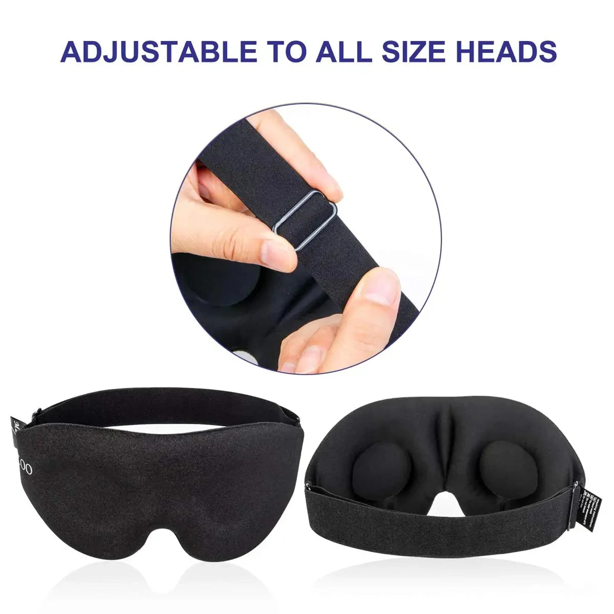 Eye Mask for Sleeping 3D Contoured Cup Blindfold Concave Molded Night Sleep Mask Block Out Light with Women Men with Earplugs - Tasawoq