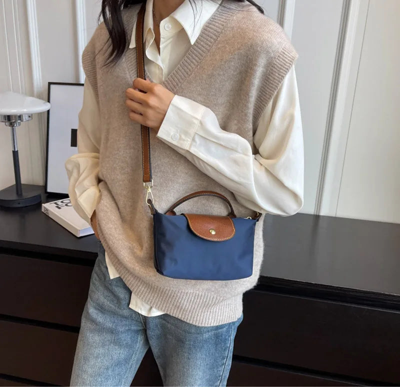 Fashion Small Shopping Shoulder Bag for Women Ladies Nylon Handbags Removable Shoulder Strap Crossbody Bag Female Student Pocket - Tasawoq
