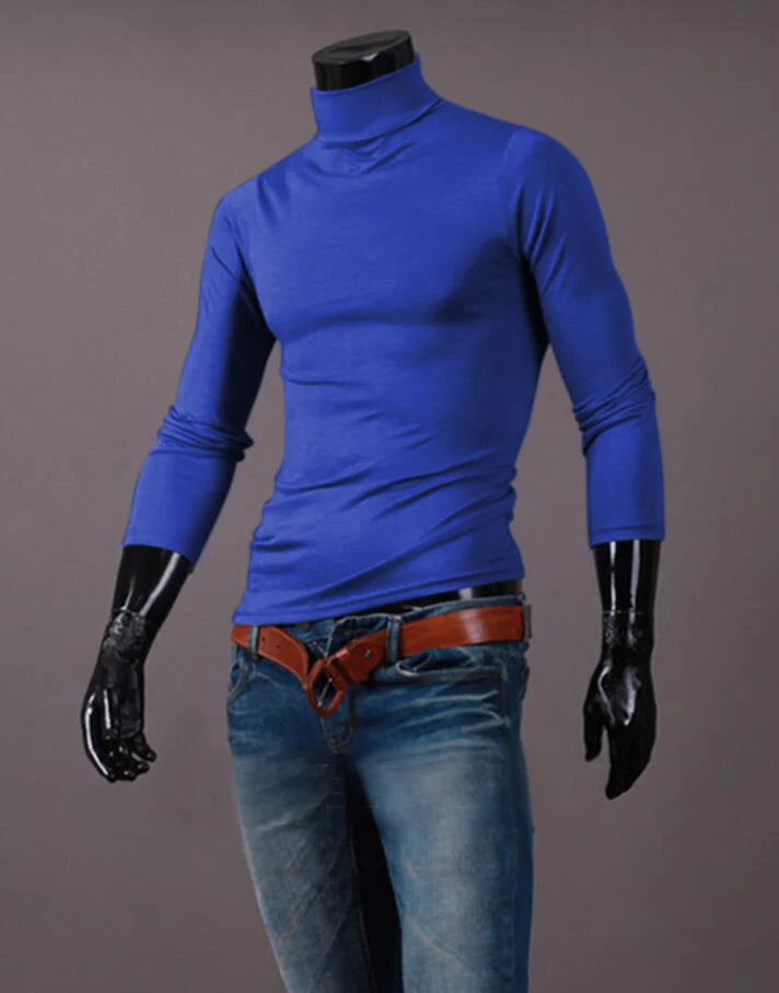 Thermal Underwear Tops Men Winter Clothes Thermal Shirt Autumn Men's Winter Tights High Neck Thin Slim Fit Long Sleeve T-shirt - Tasawoq