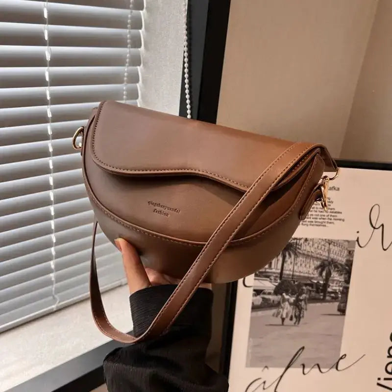 Small Leather Saddle Armpit Bags for Women Summer Chain Shoulder Crossbody Bag Ladies Vintage Underarm Handbags Woman bolsa - Tasawoq