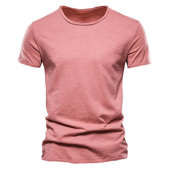 AIOPESON 100% Cotton Men T-shirt V-neck Fashion Design Slim Fit Soild T-shirts Male Tops Tees Short Sleeve T Shirt For Men - Tasawoq