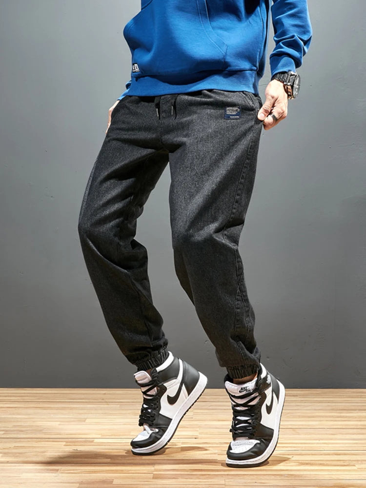 Big Size Men's Jogger Jeans 6XL 7XL 8XL Streetwear Black Blue Casual Denim Cargo Pants Stretch Cotton Taper Jeans Baggy Trousers - Tasawoq