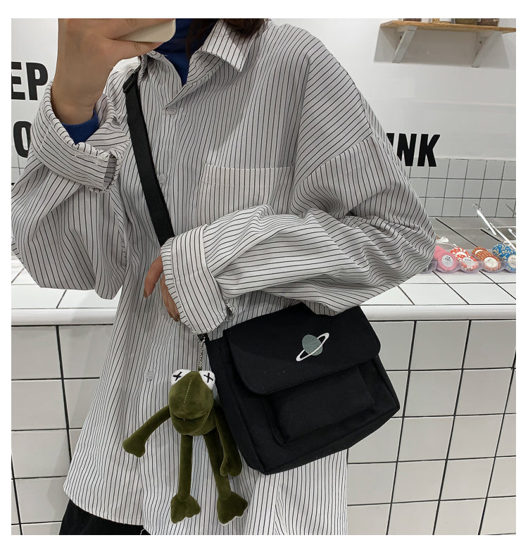 Casual Collage Student Messenger Bag Women Small Bag Canvas Shoulder Bag For Women Print Crossbody Bags Bolsas Sac - Tasawoq