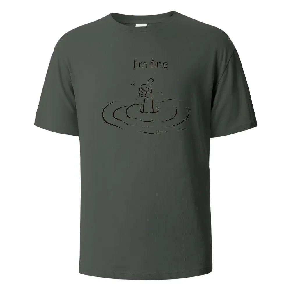 T'm Fine Print T-Shirt 100% Cotton Summer Tees For Men Women Oversize Casual Tops