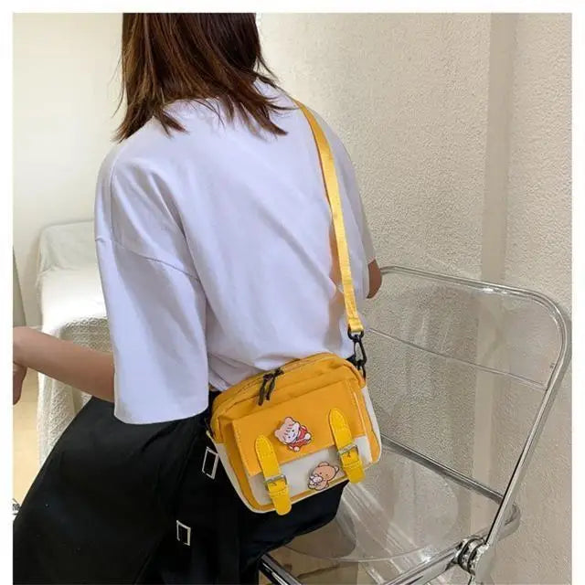 Korean Style Canvas Shoulder Bag For Women New Fashion Female Crossbody - Tasawoq