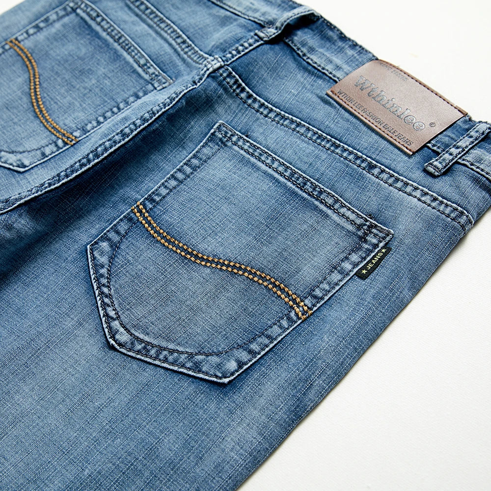 Summer Shorts Jeans Men Denim Pants Stretch Dark Blue Fashion Design Men's Jeans Slim Straight Male Short Jeans Hombre - Tasawoq