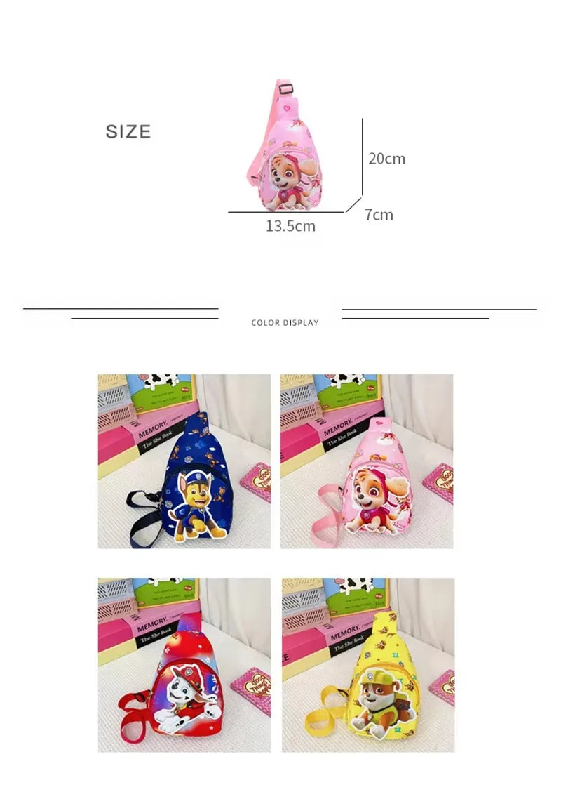 Paw Patrol Chest Bag Kids Children Mini Outdoor Shoulder Bags Boys Girls Paw Patrol Bag Costume Accessories Students Baby Bag - Tasawoq