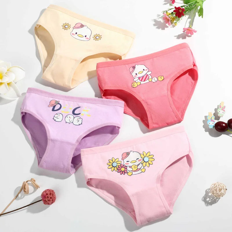 4 Pieces/lot Design Children's Girls Panties Cotton Soft Pretty Cartoon Unicorn Child Underwear for Girls Kids Boxer Breathable - Tasawoq
