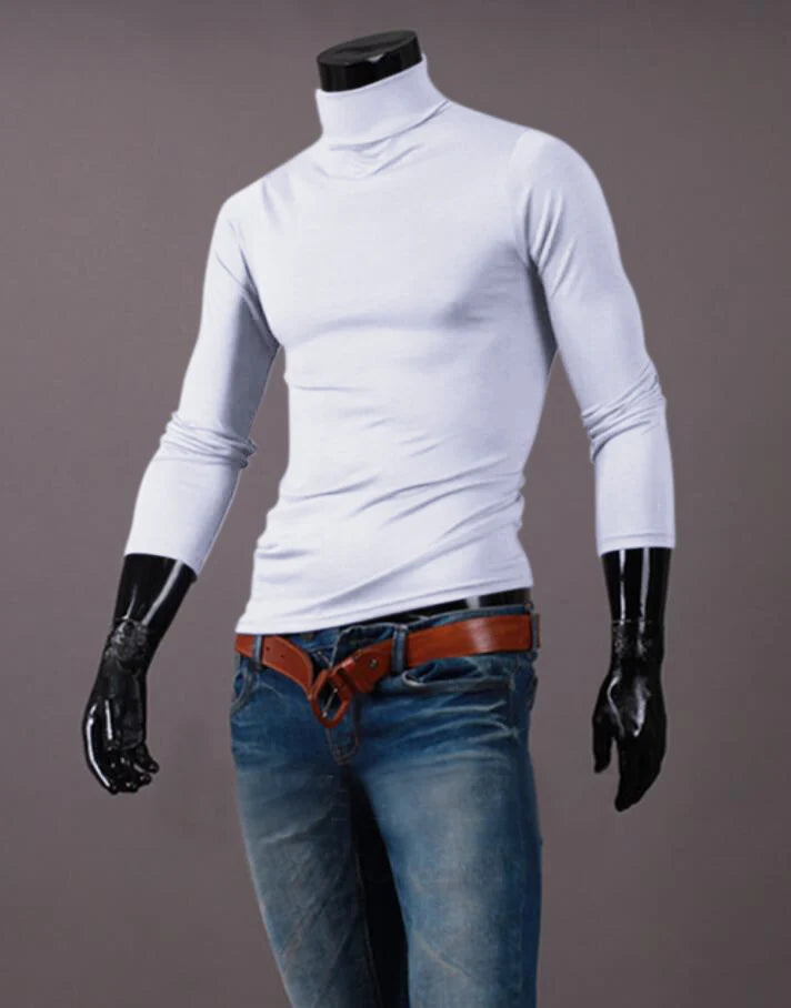 Thermal Underwear Tops Men Winter Clothes Thermal Shirt Autumn Men's Winter Tights High Neck Thin Slim Fit Long Sleeve T-shirt - Tasawoq