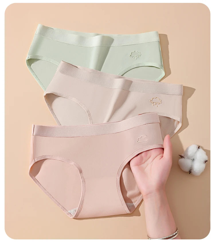7Pcs Week Pants Cotton Women Panties Breathable Solid Underwear Cute Girls Briefs Soft Underpants Sexy Low Waist Female Lingerie - Tasawoq