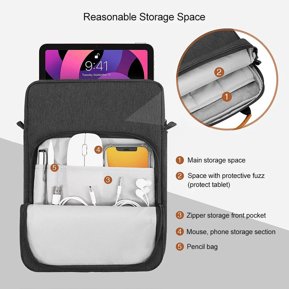 Shoulder Bag for MacBook Air M1 Case 2023 New M2 13 inch Laptop Bag for iPad Air 5 Pro 12.9 11 10th Gen S9 8 7 Plus women / men - Tasawoq