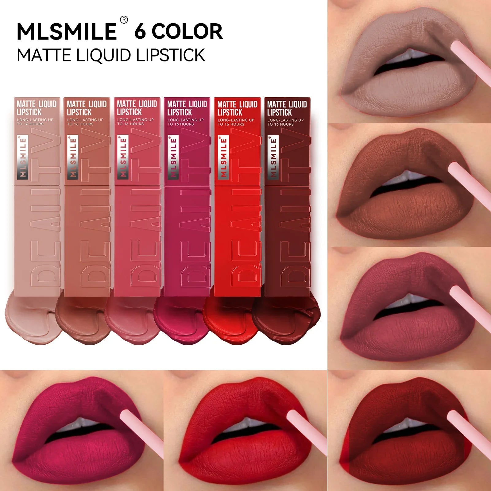 Matte Ink Liquid Lipstick Long Lasting Velvet Nude Lip Gloss Non-stick Cup Waterproof Lips Tint Waterproof Make Up - Tasawoq