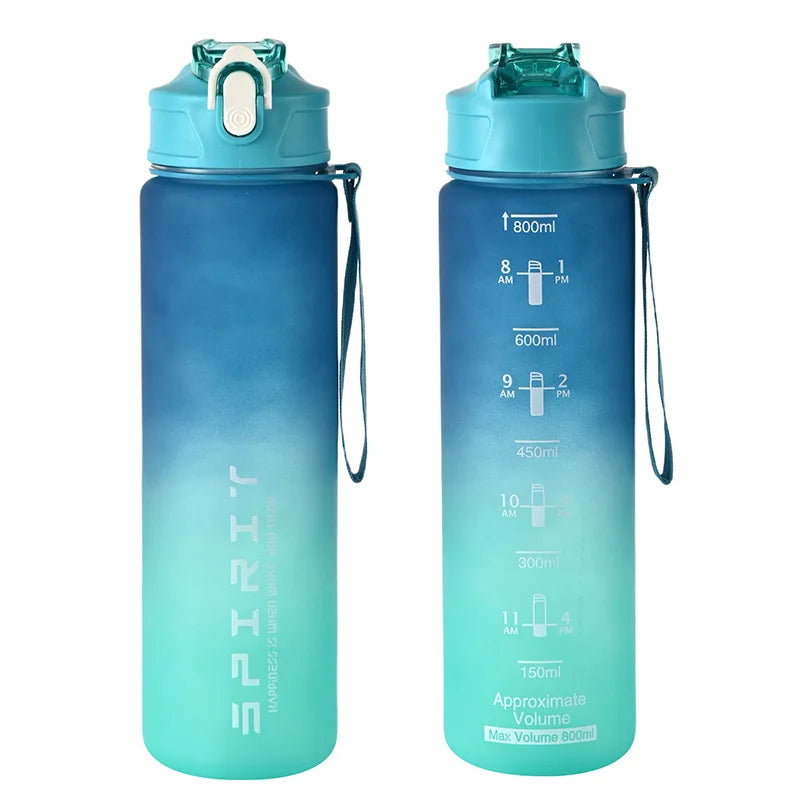 1PCS 800ML Large Capacity Sports Water Bottle Leak Proof Colorful Plastic Cup Drinking Outdoor Travel Portable Gym Fitness Jugs - Tasawoq