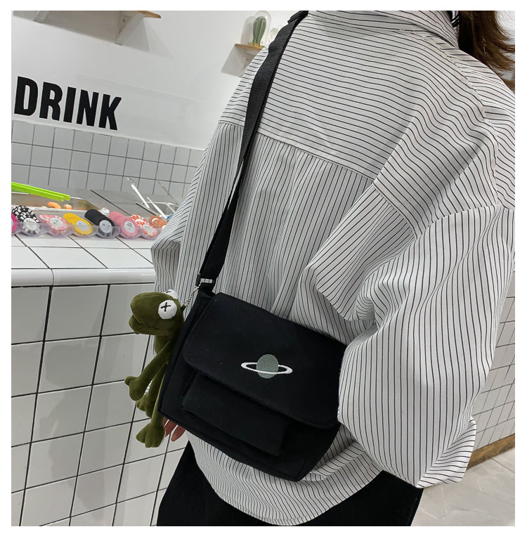 Casual Collage Student Messenger Bag Women Small Bag Canvas Shoulder Bag For Women Print Crossbody Bags Bolsas Sac - Tasawoq