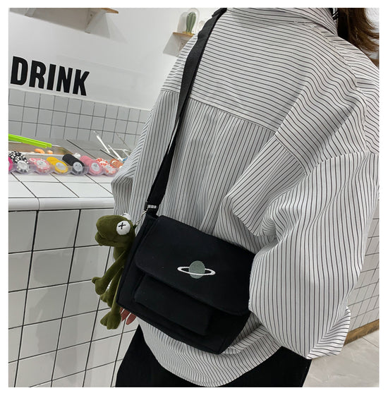 Casual Collage Student Messenger Bag Women Small Bag Canvas Shoulder Bag For Women Print Crossbody Bags Bolsas Sac - Tasawoq