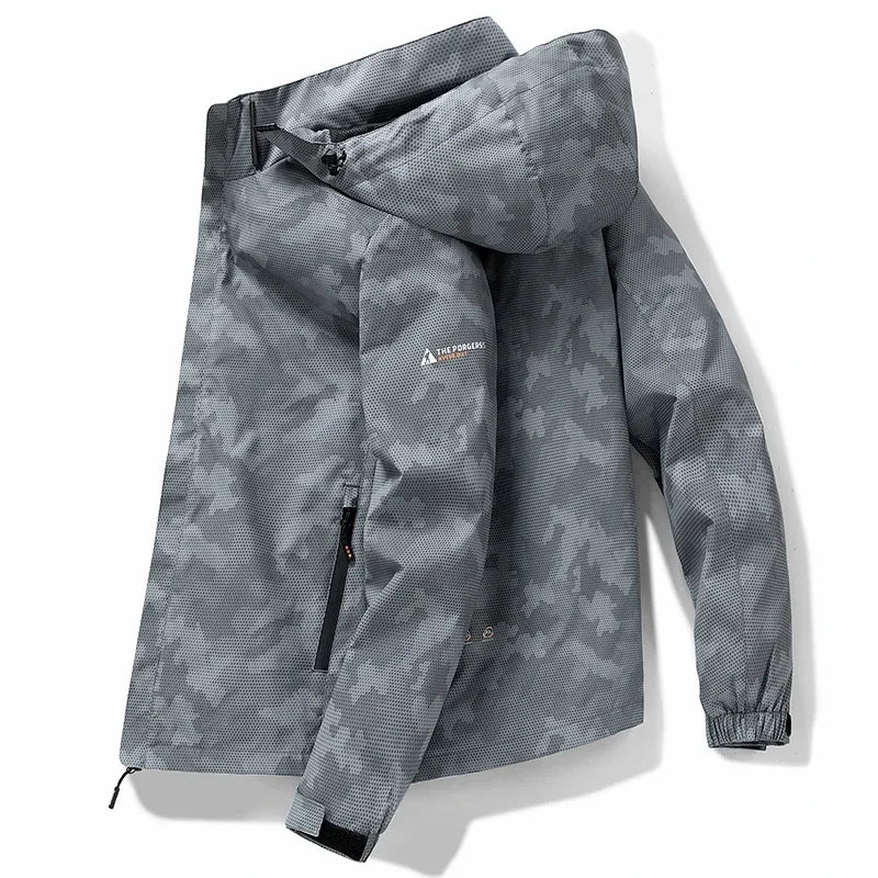 Hooded Hiking Jacket Men Outdoor Bomber Jackets Waterproof Windbreaker 2024 Spring Autumn Sports Casual Cargo Jackets Mens Coats - Tasawoq