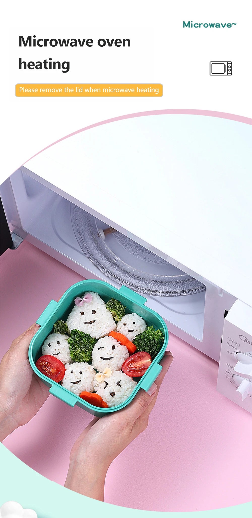 3 Grids Unicorn Lunch Box For Children Students Sandwich Fruit Food Storage Container Cartoon Kids Bento Box For School Camping