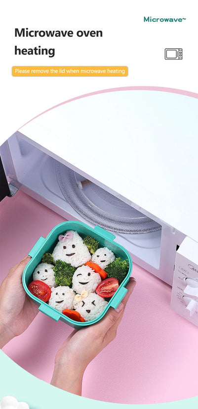 3 Grids Unicorn Lunch Box For Children Students Sandwich Fruit Food Storage Container Cartoon Kids Bento Box For School Camping