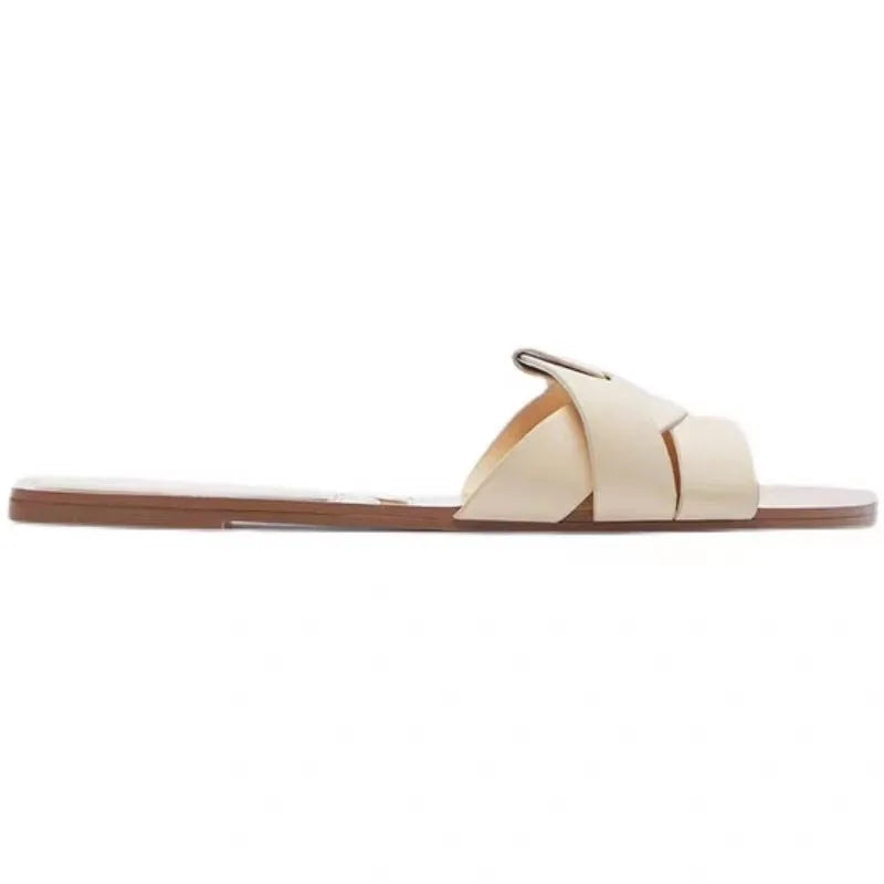 2024 New Fashion Slippers Women Sexy Flat Sandals Casual Ladies Sand Beach Slippers Elegant Fish Mouth Slippers Women - Tasawoq