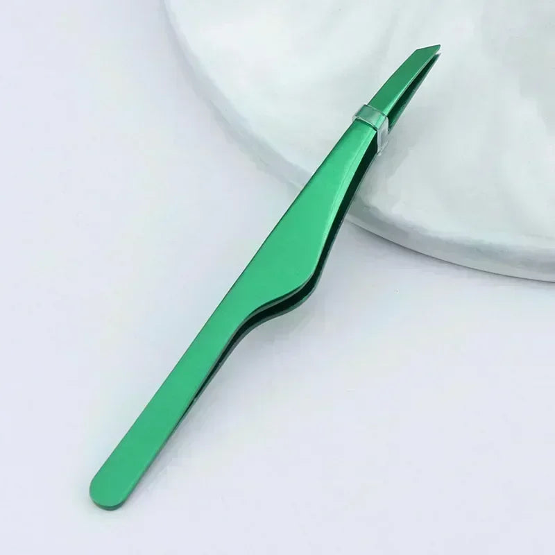 Hair Removal Tweezers Stainless Steel Eyebrow Tweezers Slant Tip Point Tip Flat Tip Rose Gold Silver Black Cosmetic Makeup Tools - Tasawoq