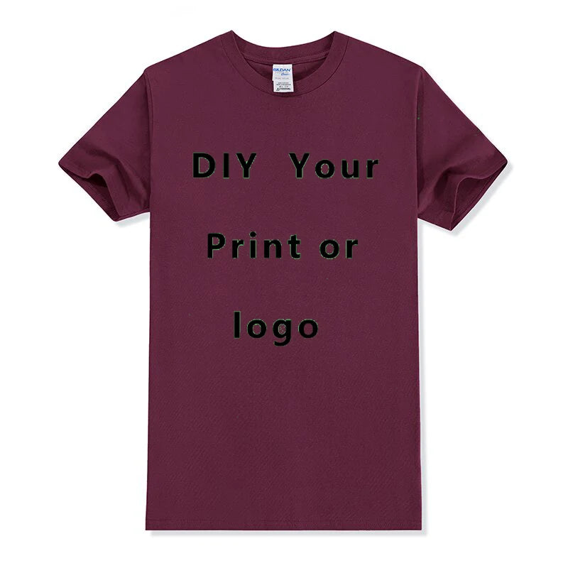 Custom T shirt Women Men Customised Printed 100% Cotton Short Sleeve Your Logo Photo Brand Text Tee Personalize Graphic Clothing - Tasawoq