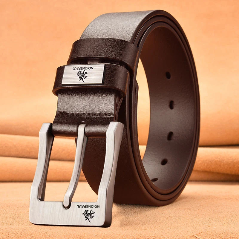 New Trend Men's High Quality Buckle Jeans Cowhide Casual Belt Business Denim Belt Men's Fashion Designer - Tasawoq