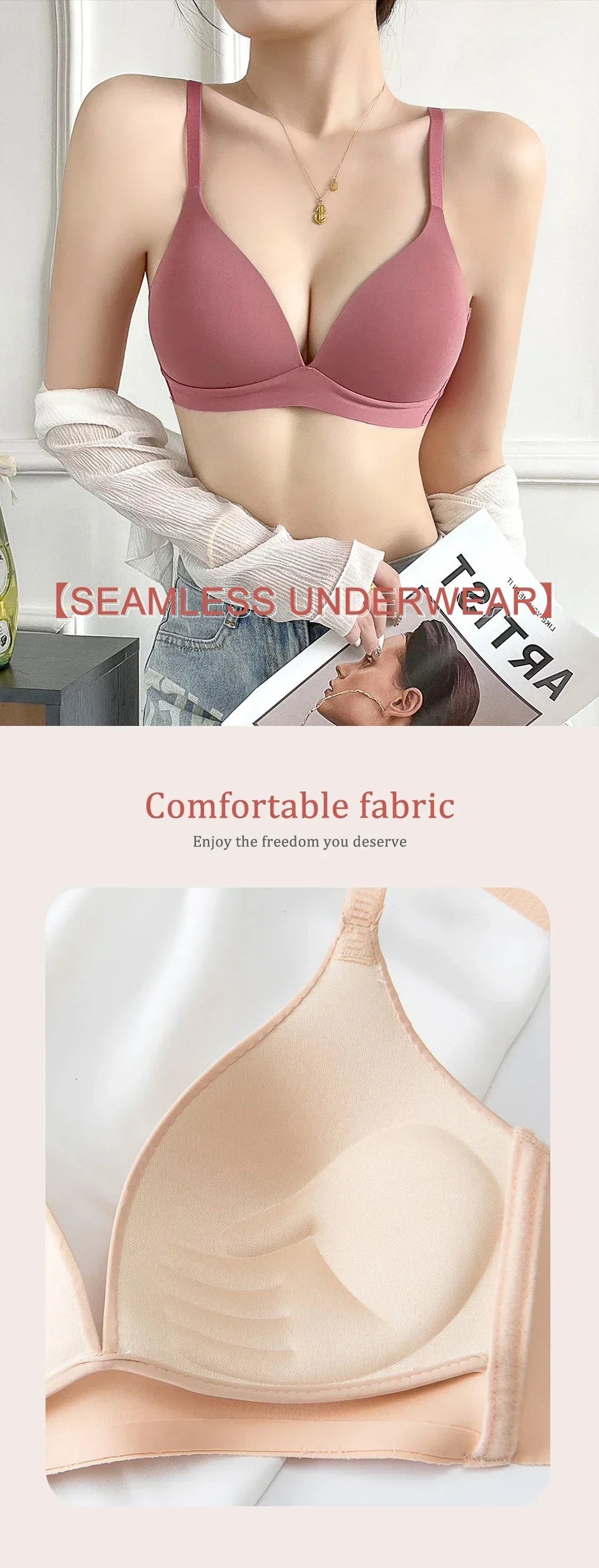FallSweet Women Push Up Bra Girls Seamless Bras Japanese Style Wireless Underwear No Steel Ring Bralette Sexy Female Lingerie - Tasawoq
