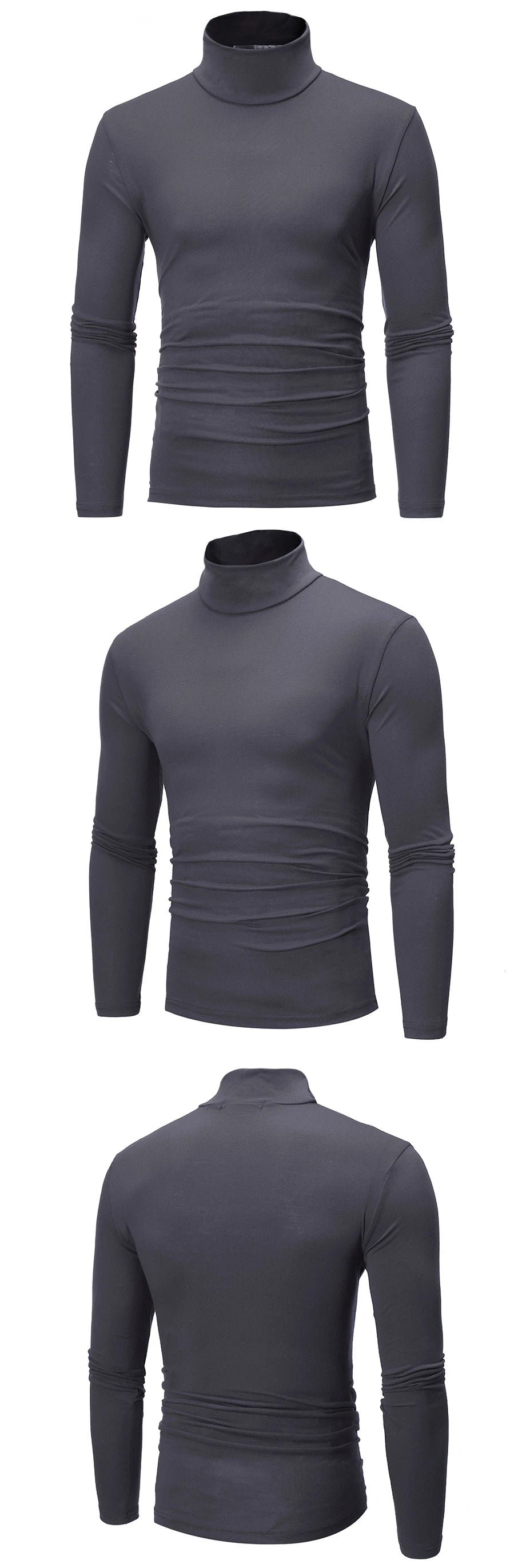 Thermal Underwear Tops Men Winter Clothes Thermal Shirt Autumn Men's Winter Tights High Neck Thin Slim Fit Long Sleeve T-shirt - Tasawoq