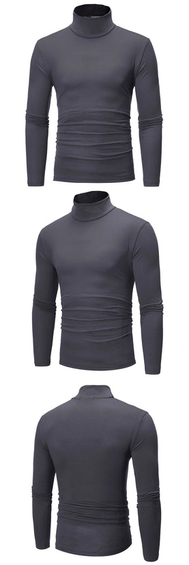 Thermal Underwear Tops Men Winter Clothes Thermal Shirt Autumn Men's Winter Tights High Neck Thin Slim Fit Long Sleeve T-shirt - Tasawoq