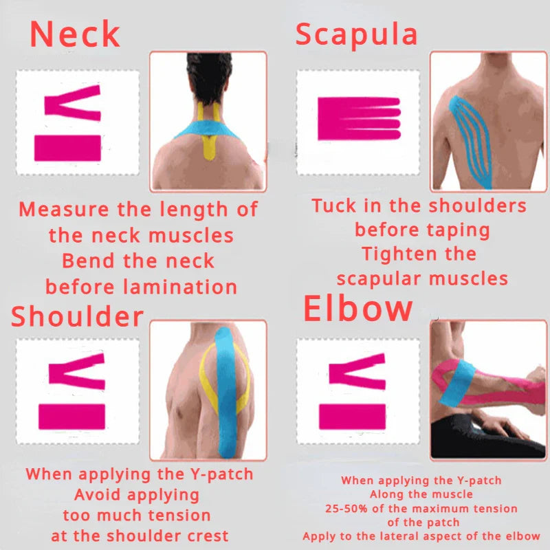 Sports Waterproof Kinesiology Tape Stickers Athletic Bandage Muscle Recovery Protector Strapping Pain Relief Tennis Gym - Tasawoq