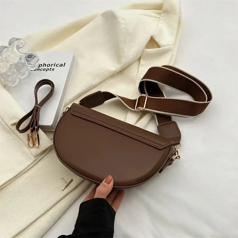 Small Leather Saddle Armpit Bags for Women Summer Chain Shoulder Crossbody Bag Ladies Vintage Underarm Handbags Woman bolsa - Tasawoq