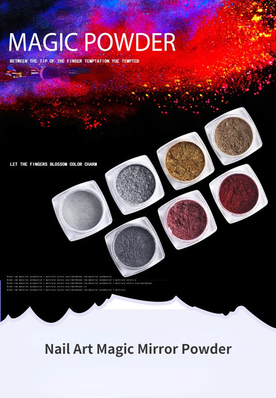 Nail Art Mirror Glitter Powder Rose Gold Silver Metallic Effect Nail Glitters For Nails UV Gel Polish Nails Chrome Pigment Decor - Tasawoq