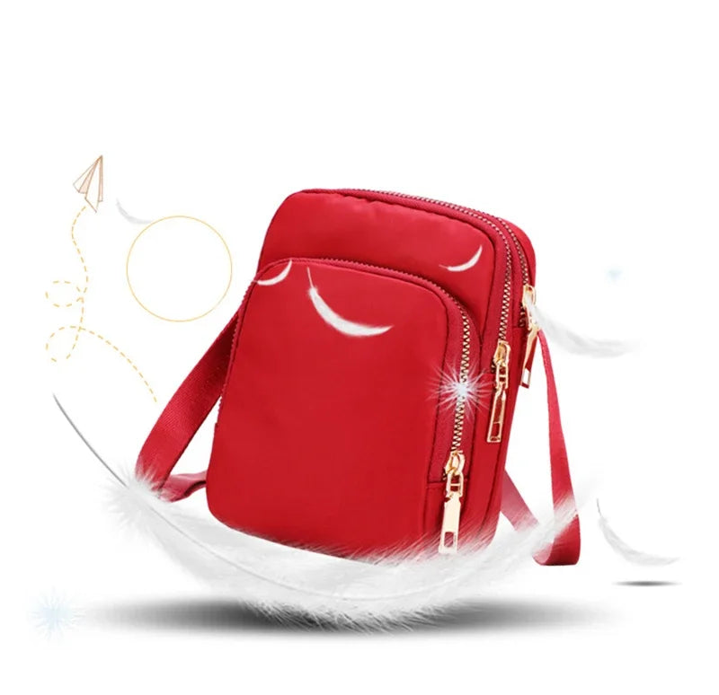Women Bag Waterproof Shoulder Bag Crossbody Zipper Mobile Phone Lady Female Multifunction Handbag Wrist Purse Womens Pouch - Tasawoq